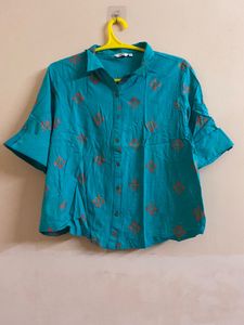 Stylish Blue Printed Shirt