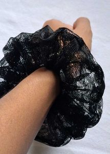 Black Mesh Scrunchie