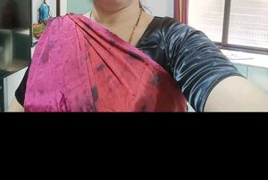 red pink. shaded chinnon crepe saree