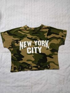 Army Print Crop Top