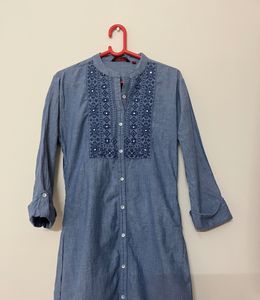XL Denim Kurta Top