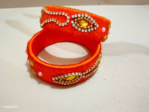 Orange 🍊 Colour Thread Bangles