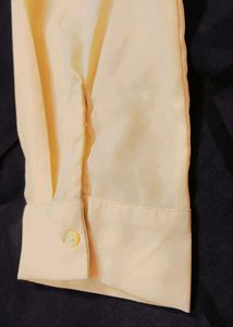 Elegant Tie-Neck Blouse and pastle yellow color