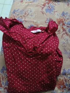 Stylish Red Polka Dot Mini Dress