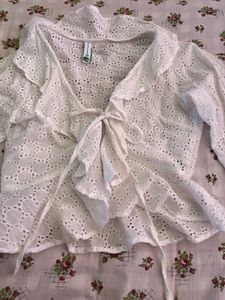 Ruffle Tie Up Crop Top