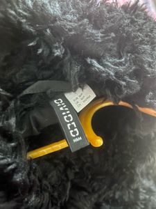 Stylish Black Faux Fur Coat