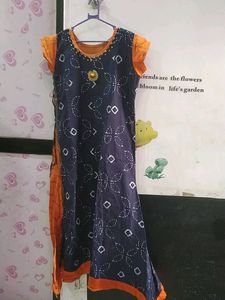 Stylish Blue & Orange Kurta