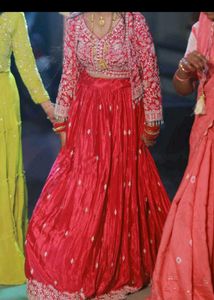 Red Embroidered Lehenga Choli
