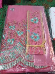 Pink Dress  saree with belt