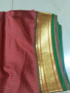 Red &amp; Green Saree With Blouse Piece