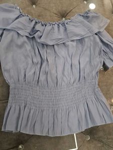 Blue Off-the-Shoulder Top