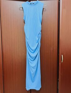 Blue Bodycon Midi Dress S SIze