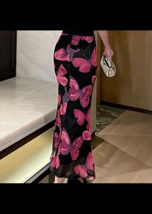 Butterfly Print Maxi Skirt