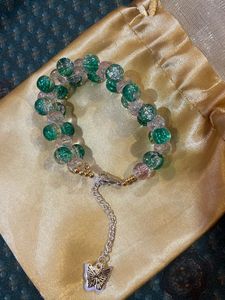 Green &amp; Clear Beaded Bracelet