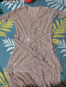 Pink Sequin Mini Dress