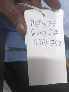 M@77 Size-32 Light Blue Cargo Jeans