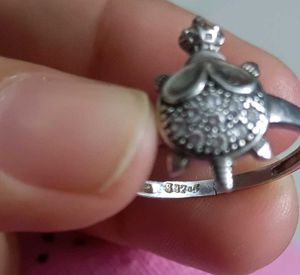 Real S925 Silver Turtle Ring