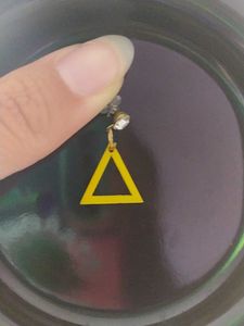 Yellow Triangle Earrings