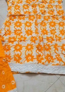 Orange & White Kurta Set