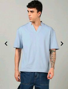 Men's Light Blue V-Neck T-Shirt