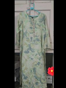 Elegant Light Green Kurta Set With Pants