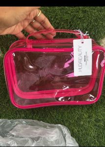 HUDA Beauty Pink Clear Travel Case