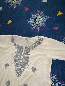 Short White Colour kurti