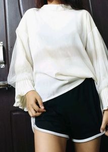 Sheer Off-white Korean Top｡⁠*⁠♡