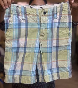 Boys Pure Cotton Plaid Shorts
