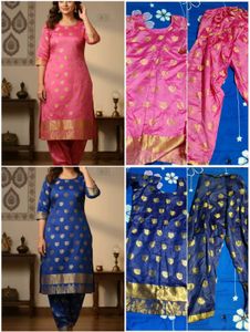 Vibrant Pink & Blue Gold Heart Kurta Sets - Sale🔥