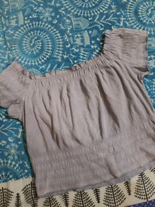 Grey Shoulder Top