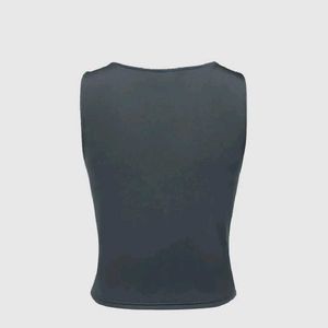 Grey Tank Top With One Side Twisted Sleeve