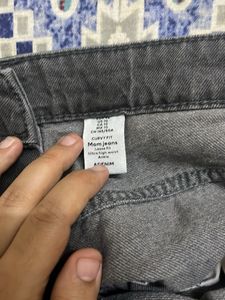 Grey Wide Leg Jeans