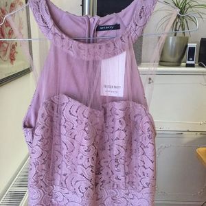 Halterneck pink lace detailing Dress