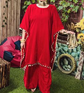 Red Hot 🔥 Kaftan &amp; Plazzo Suit