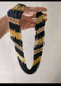 Black And Gold Layered Necklace