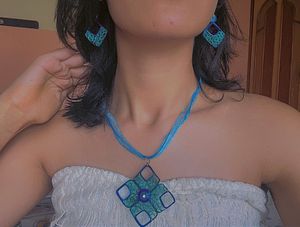 Handmade Quilling Blue Jewellery
