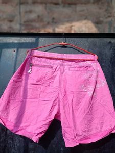 Pink Casual Women's Shorts