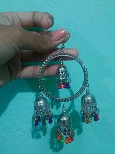 🌸Silver Jhumka Hoop Earrings🌸