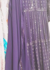 Blue Anarkali Suit With Duppatta And Embridery Wor