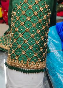 Checked Work Aari Blouse Material