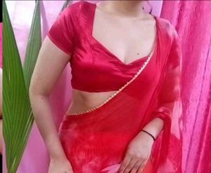 Mahal Cut Backless Drawstring Satin Padded Blouse