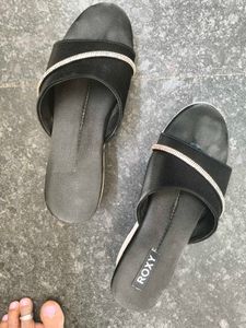 Black Rhinestone Slide Sandals