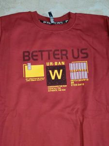 Maroon Graphic Print Sweatshirt