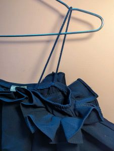 Black Ruffle Detail Top