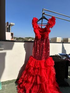Red Fish Cut Trail Dress
