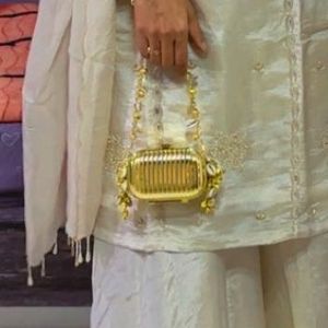 Unique Gold Clutch with Shell Details
