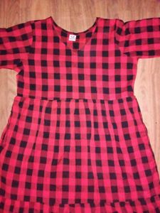 Red &amp; Black Check Dress