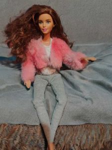 Barbie Doll in Pink Furry Jacket