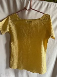 Cute Yellow Textured Top